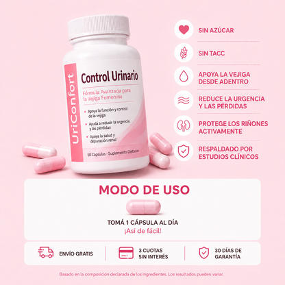 UriConfort® — Recuperá el control de tu vejiga